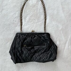 Elegant Black Quilted Handbag